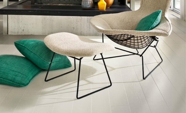 Ясень Алебастр (Alabaster) Трехполосный, Матовый Лак Белый, Фаски