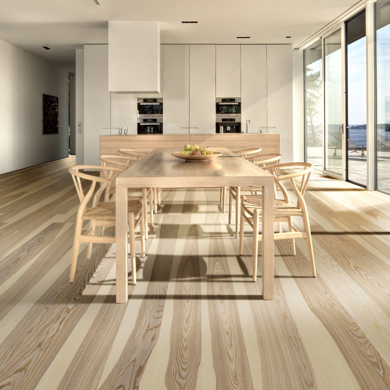  Ясень Сендвиг (Sendvig) Однополосный, Матовый Лак Белый