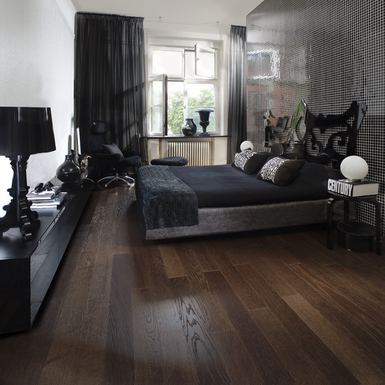  Дуб Кофе (Coffee) Однополосный, Матовый лак, Брашированный, Фаски